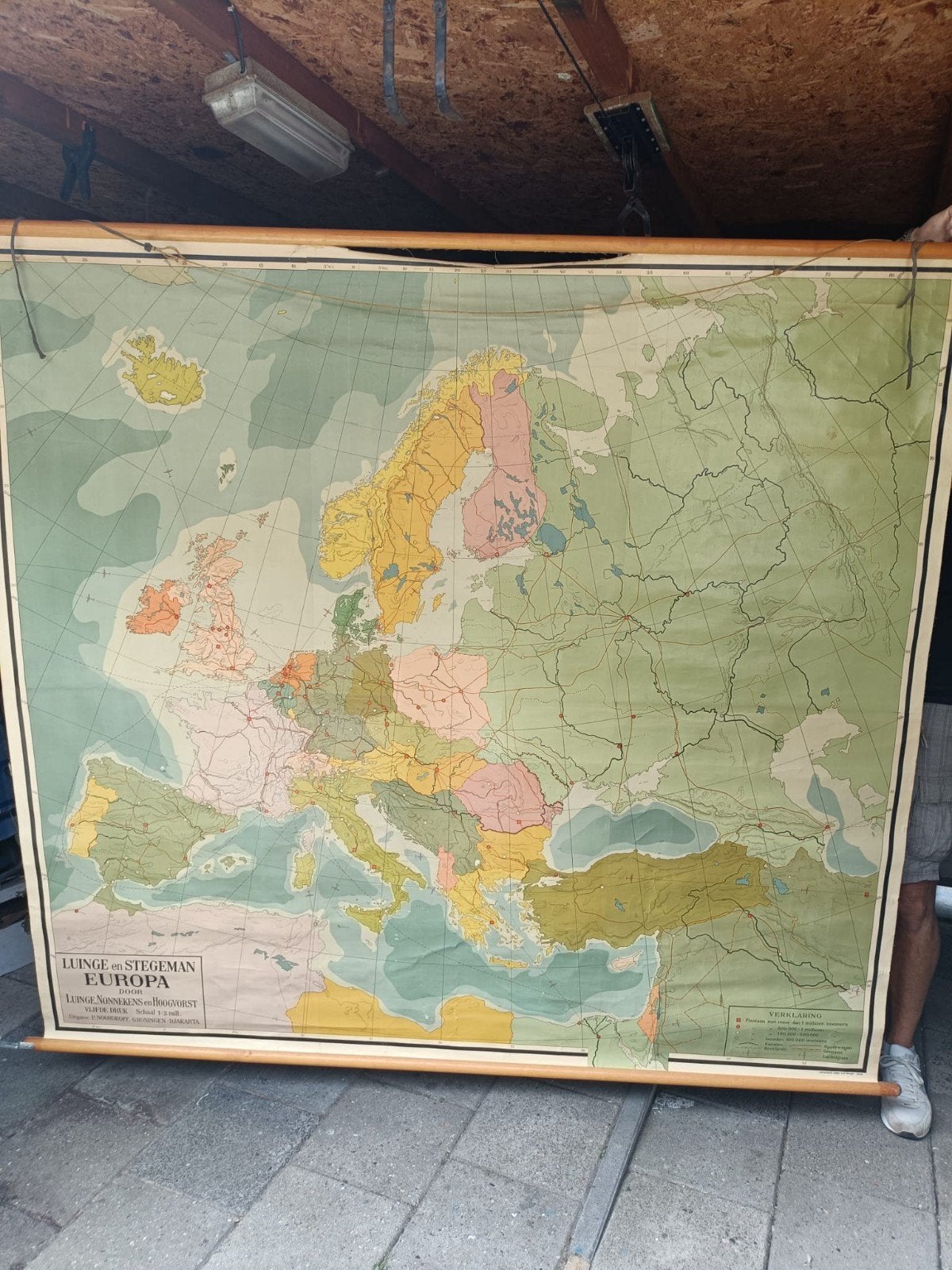 Vintage Schoolkaart Europa - Luinge en Stegeman, Ophalen of Verzenden