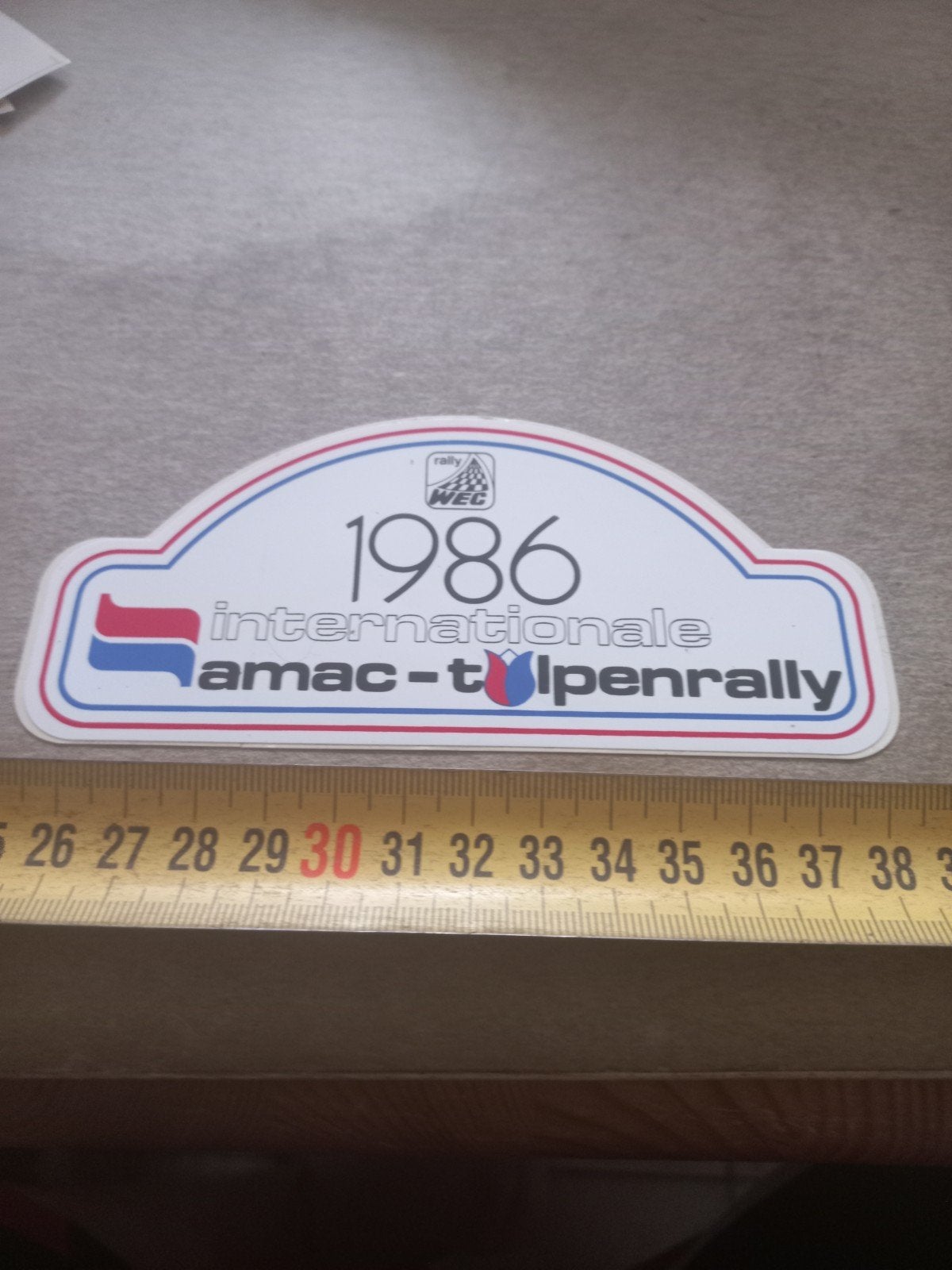 Internationale Amac-Tulpenrally 1986 WEC Rally Sticker, Ophalen of Verzenden