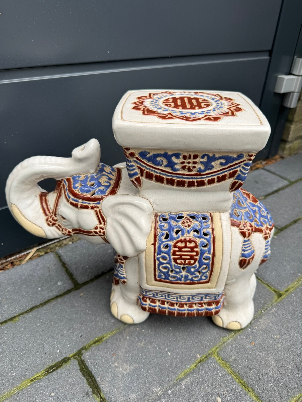 Vintage Keramieken Olifant – Plantentafel, Ophalen of Verzenden
