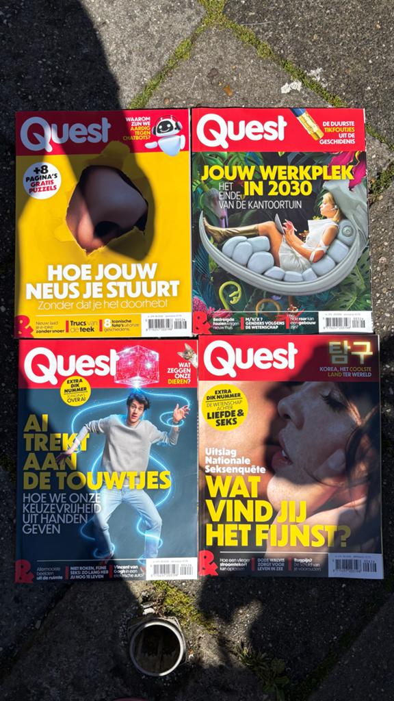 4x Quest tijdschriften - AI, Tech, Psychologie, Wetenschap, Boeken, Ophalen of Verzenden, Nieuw, Wetenschap en Natuur