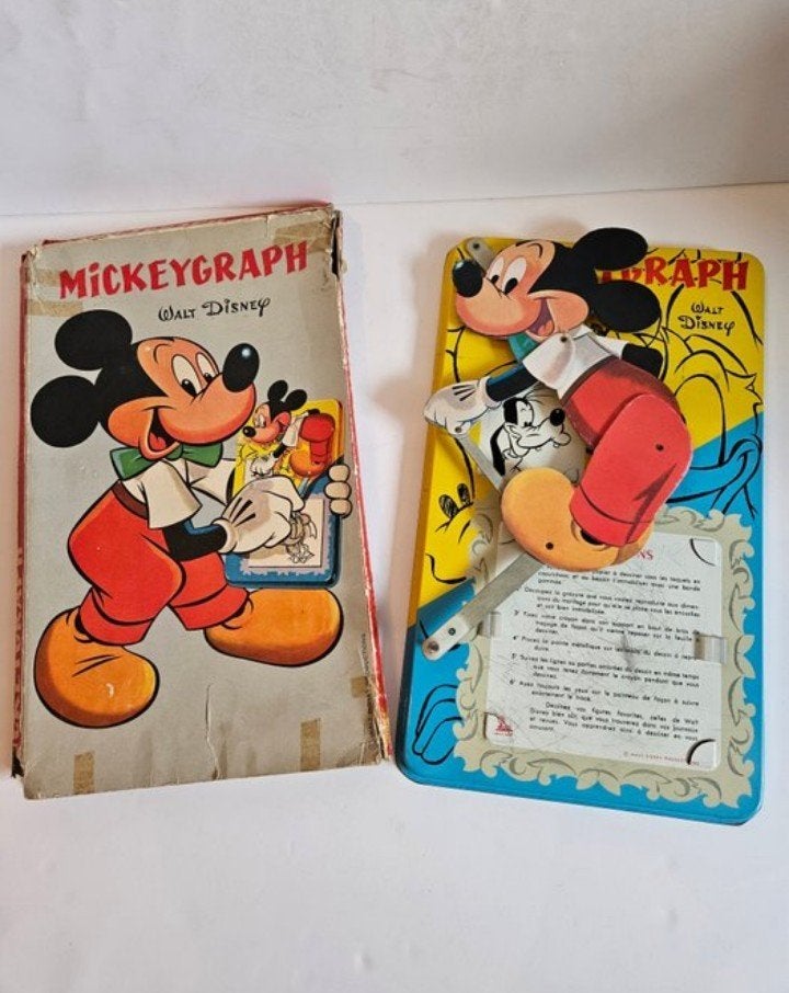 Mickey Mouse Tekenapparaat 1960 (Zeldzaam) Walt Disney, Verzenden, Gebruikt, Overige typen