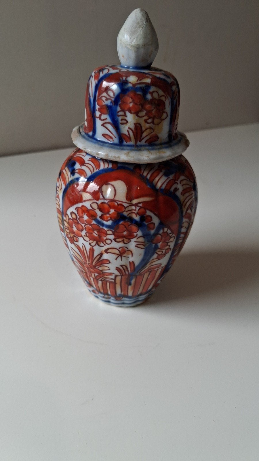 Antieke Porseleinen Gemberpot met Deksel, Ophalen of Verzenden