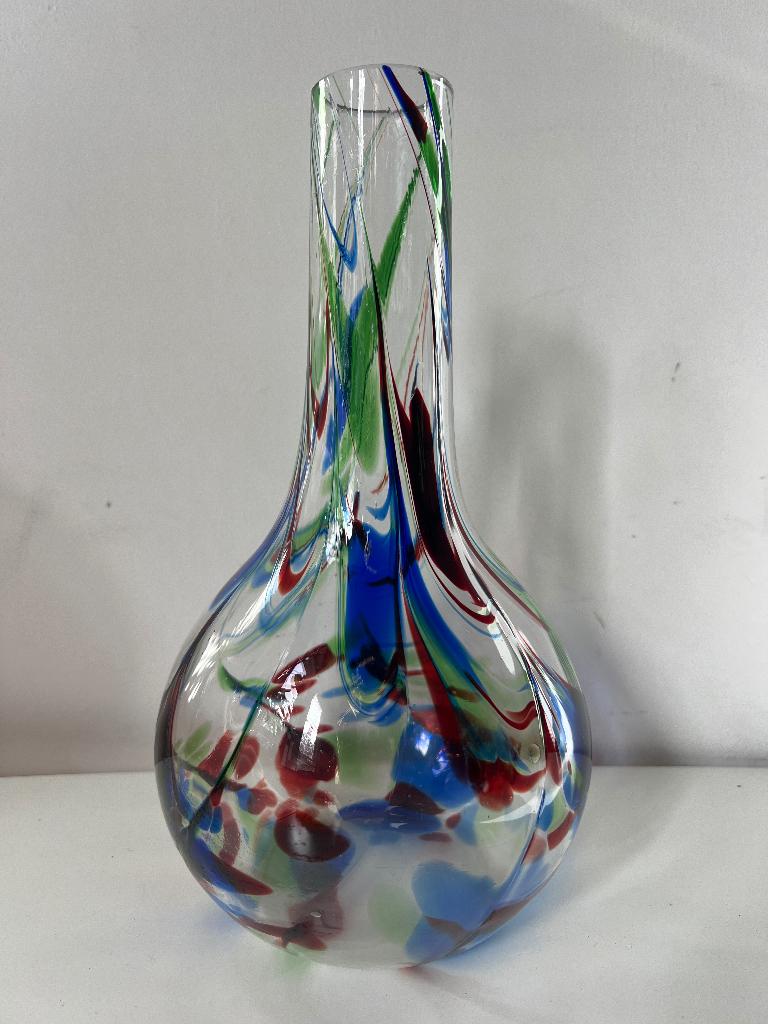 Murano Swirl Vaas Glas Meerkleurig Multicolor, Ophalen of Verzenden