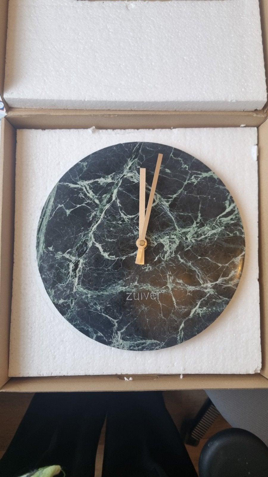 Zuiver wandklok van marmer - als nieuw, Huis en Inrichting, Wandklok, Analoog, Nieuw, Ophalen of Verzenden