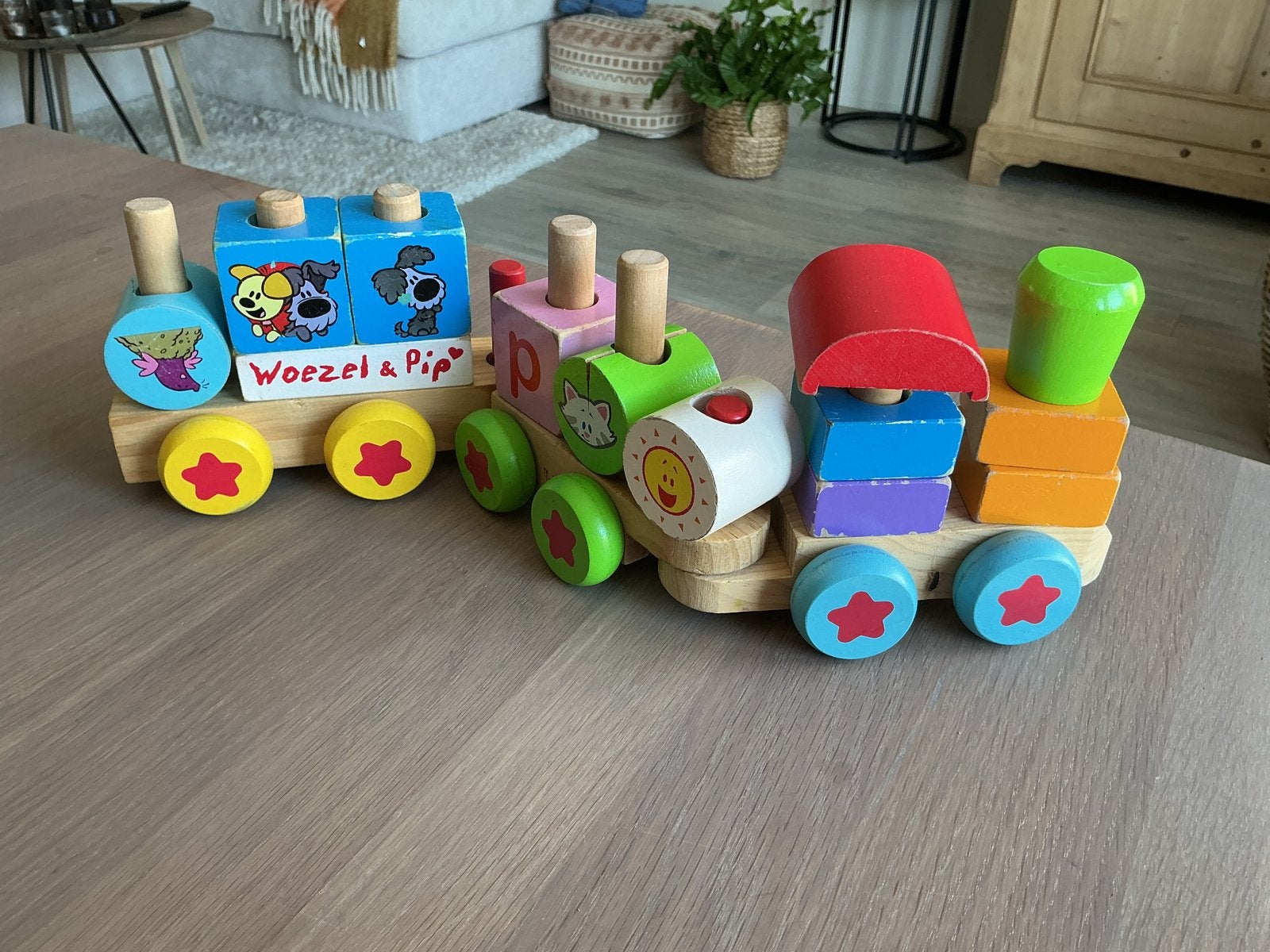 Houten en plastic speelgoed set voor baby's en peuters, Kinderen en Baby's, Speelgoed | Overig, Ophalen of Verzenden, Gebruikt
