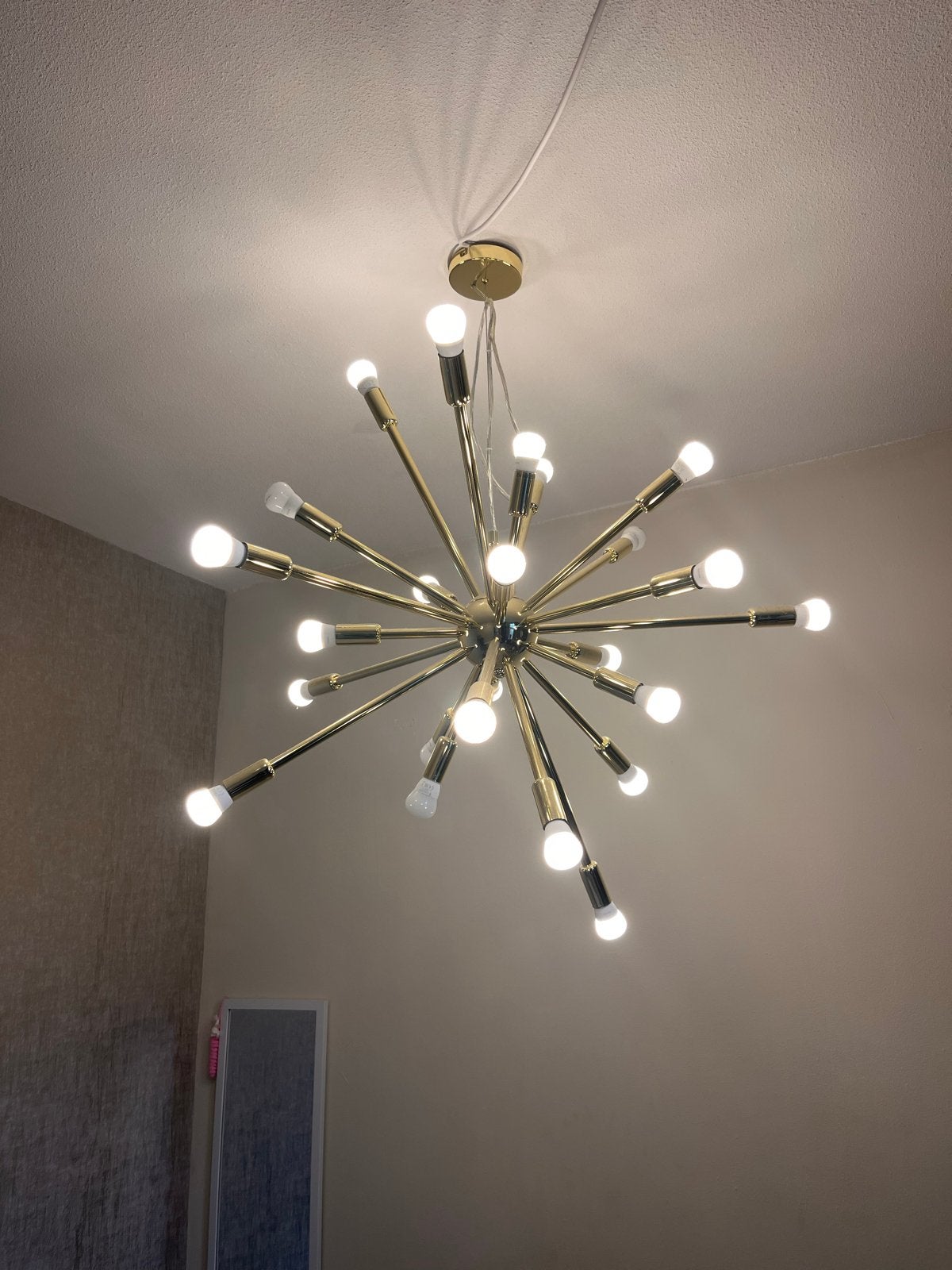 Gouden Sputnik Hanglamp - Modern Design, Ophalen, Zo goed als nieuw, Metaal, E14 (klein)