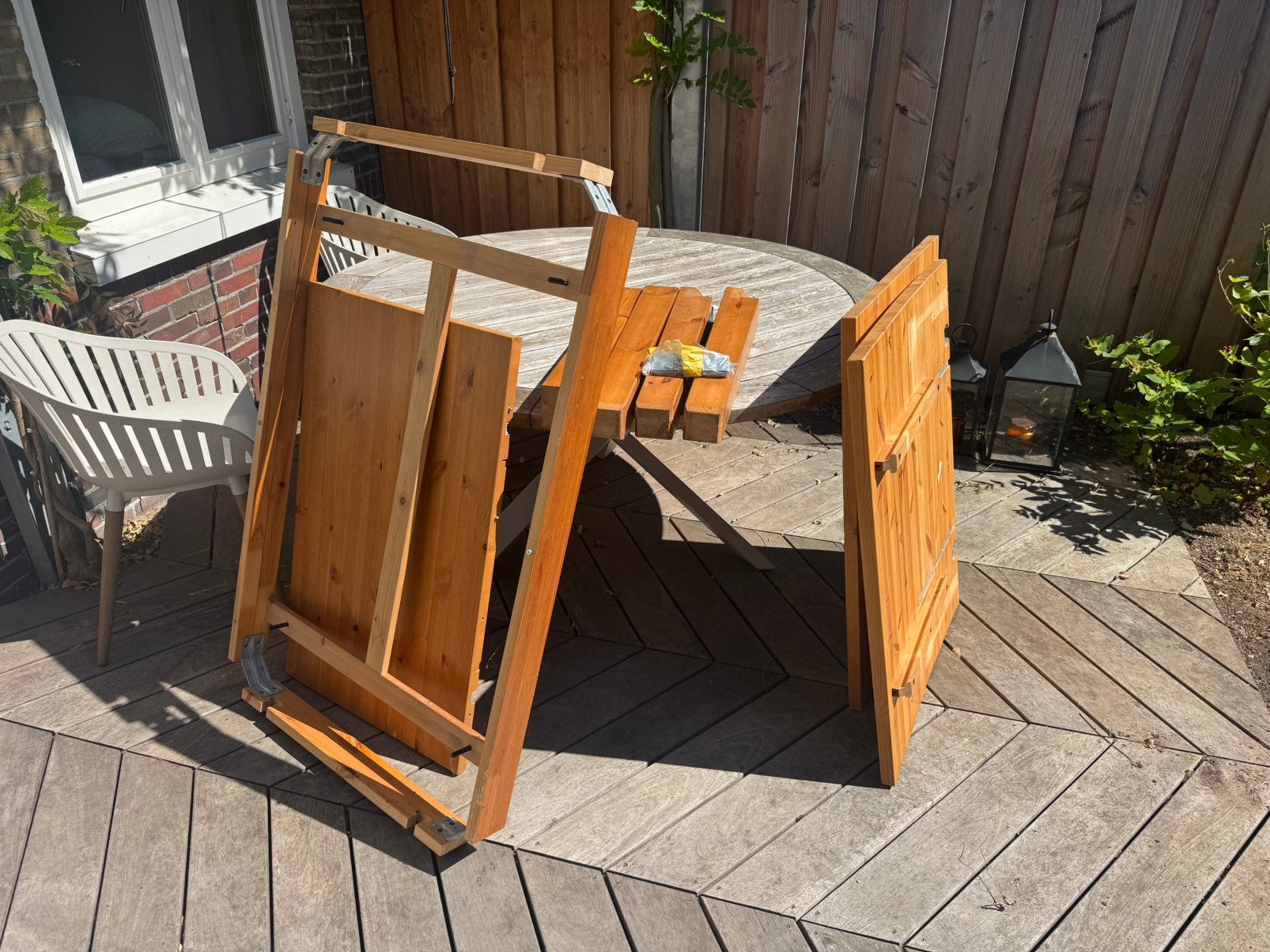 IKEA Stornäs uitschuifbaar (147cm - 204) antiekbeits, Ophalen, Gebruikt, Rechthoekig, 50 tot 100 cm