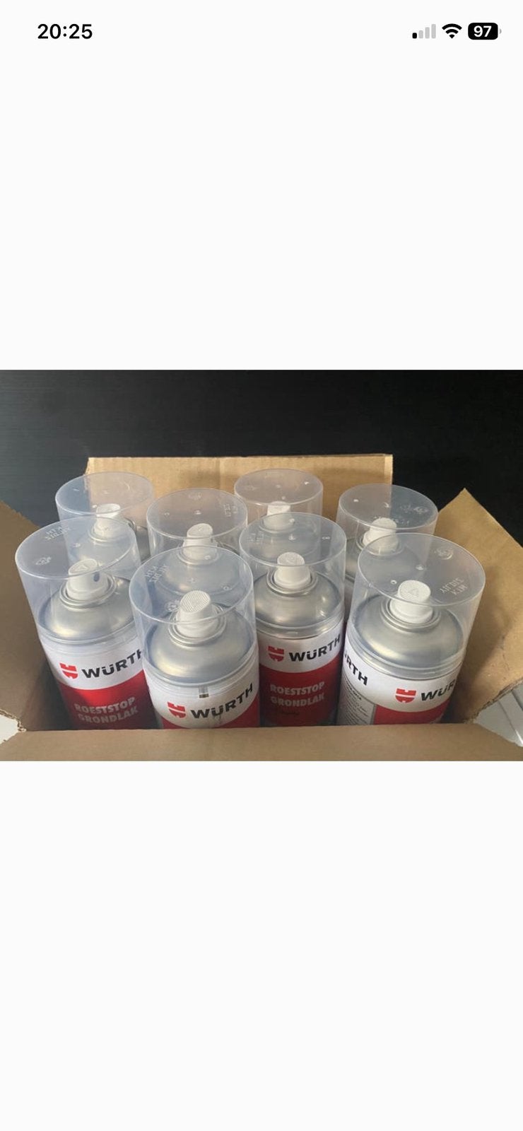 Doos 8 stuks Wurth roeststop grondlak kl.Witgrijs inh.400ml, Ophalen of Verzenden, Nieuw, Overige typen