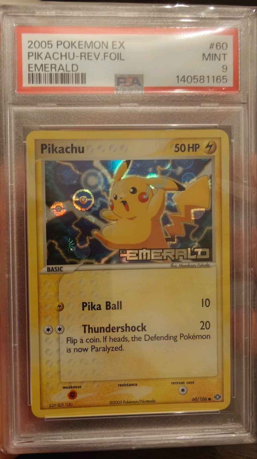 Pikachu Emerald Reverse Holo #60 PSA 9, Ophalen of Verzenden, Zo goed als nieuw