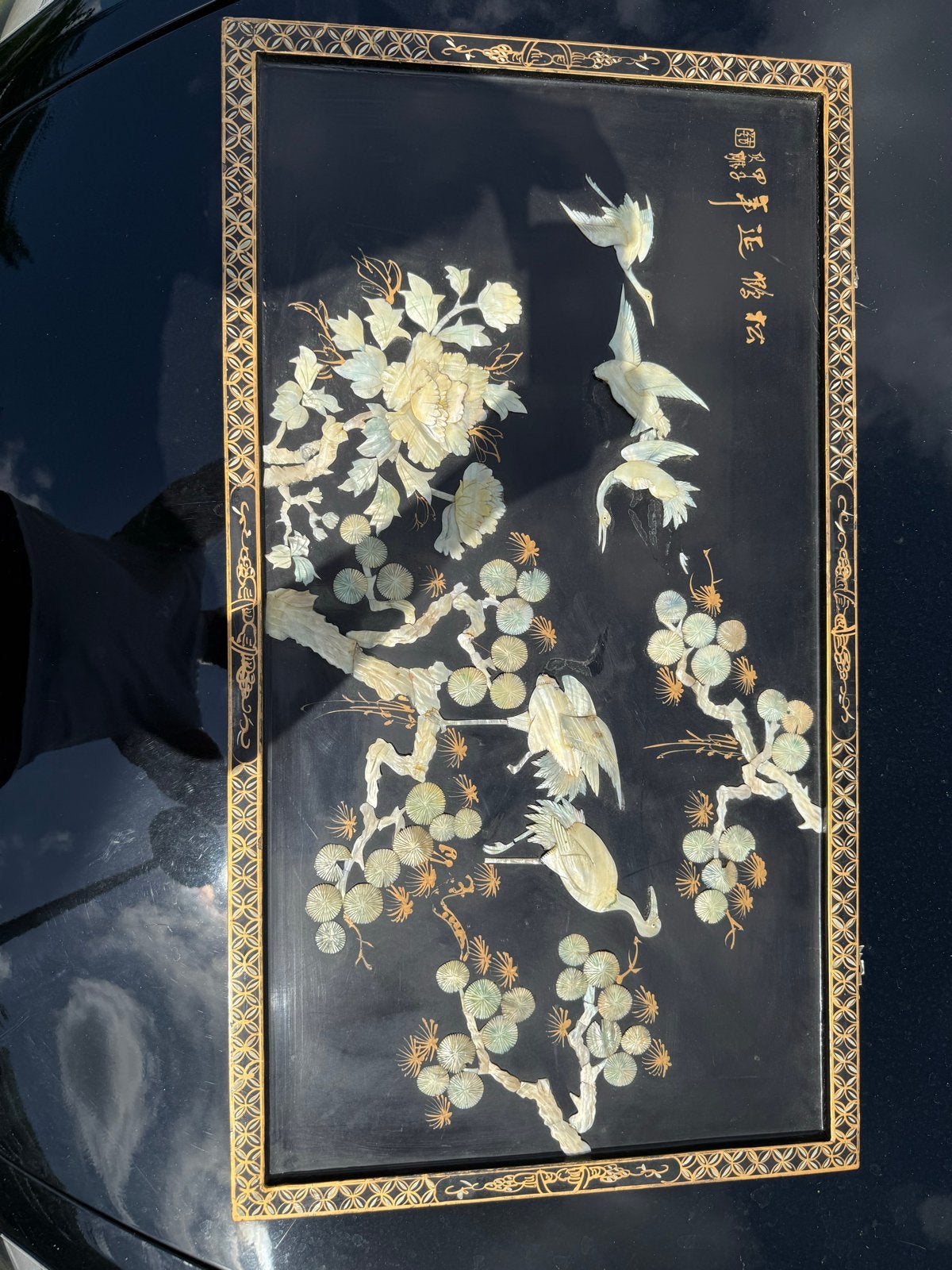 Antieke Chinese Lakpanelen met Parelmoer Inleg, Ophalen of Verzenden