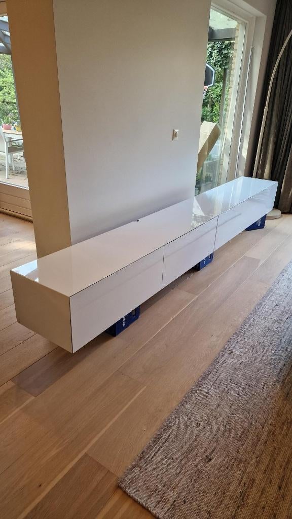 Tv meubel hoogglans wit zwevend 3 meter, Ophalen, Overige materialen, Gebruikt, Minder dan 100 cm