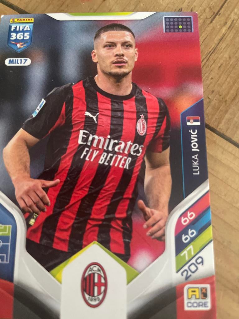 Panini FIFA 365 MIL17 Luka Jović Spelerskaart AC Milan, Verzamelen, Ophalen of Verzenden, Zo goed als nieuw, Buitenlandse clubs