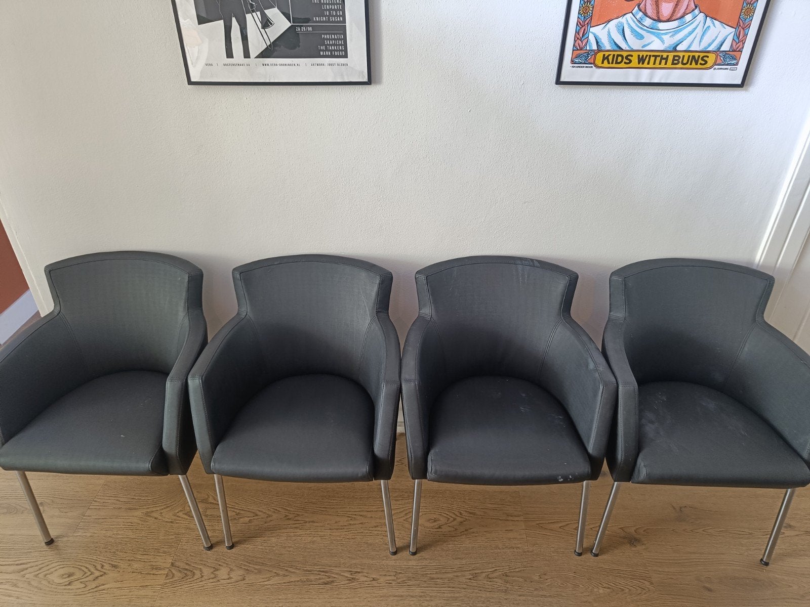 Eetkamer stoelen, Ophalen, Gebruikt, Zwart, Vier