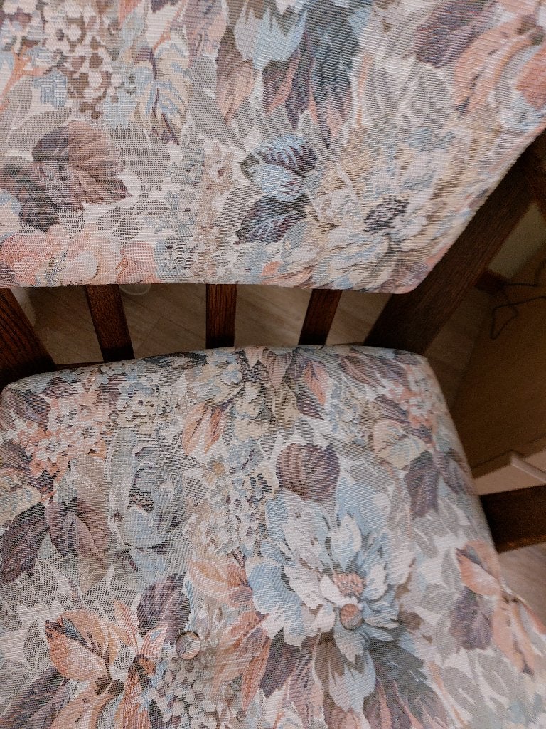 Mooie leunstoel in nette staat - hout met losse kussens, Ophalen, Gebruikt, Overige kleuren, Stof