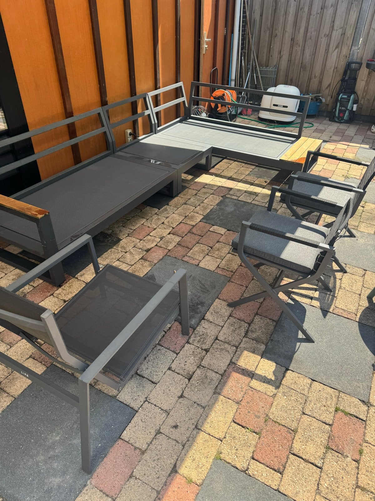Moderne life outdoorliving tuinset (ZONDER KUSSENS), Tuin en Terras, Ophalen, Gebruikt, Meer dan 8 zitplaatsen, Aluminium