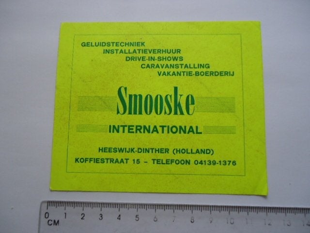 sticker oud SMOOSKE Heeswijk Dinther geluid techiek sound, Verzenden, Zo goed als nieuw, Bedrijf of Vereniging