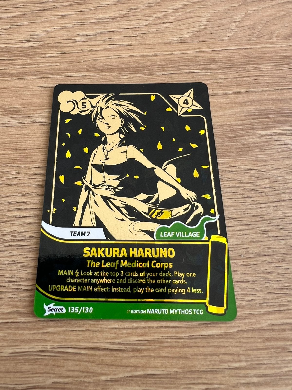 Naruto Mythos TCG 1st Edition – Sakura Haruno Secret 135/130, Ophalen of Verzenden, Zo goed als nieuw, Losse kaart