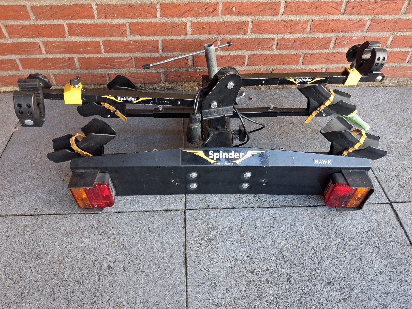 Spinder, fietsendrager, kantelbaar, RH-2-F, Ophalen, Gebruikt, 2 fietsen, Trekhaakdrager