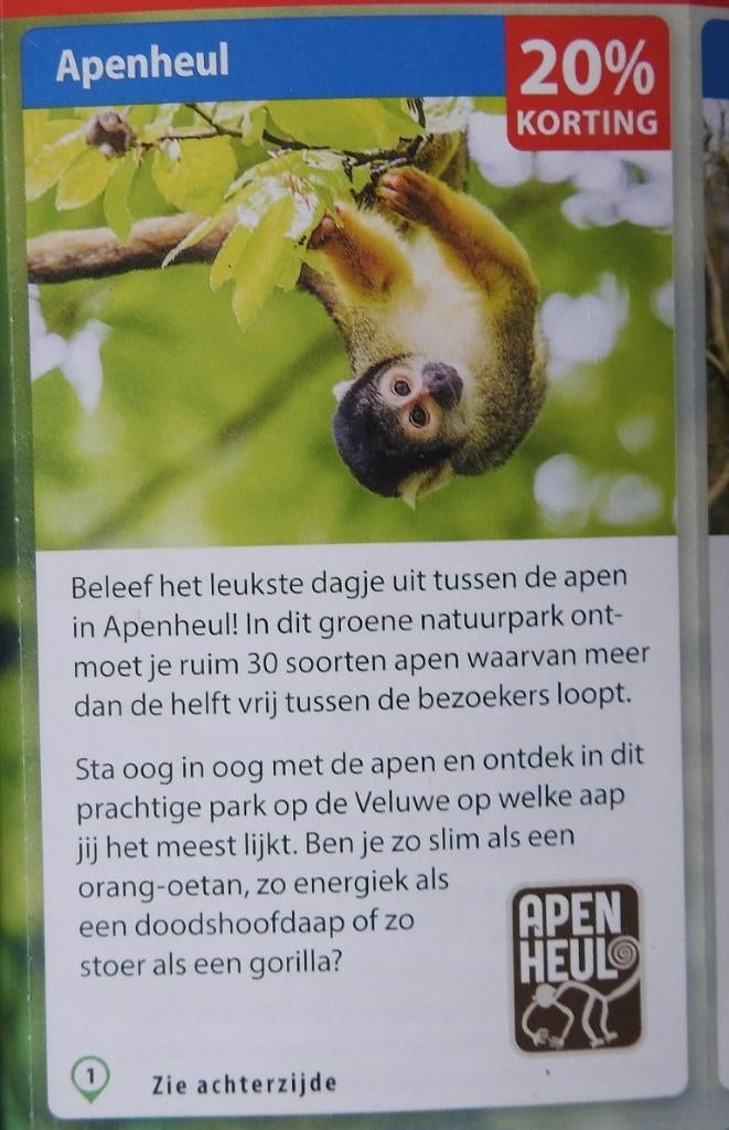 Dierenparken  ( NR  1 ), Drie personen of meer, Kortingsbon, Overige typen