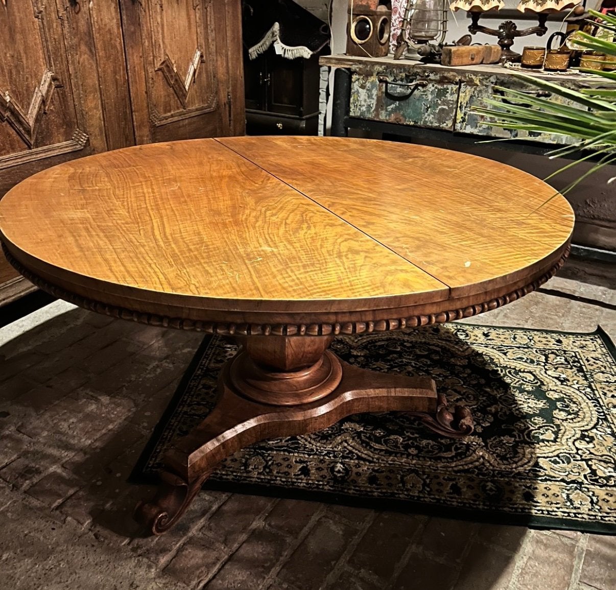 Antiek ronde (klap) eetkamertafel, Ophalen