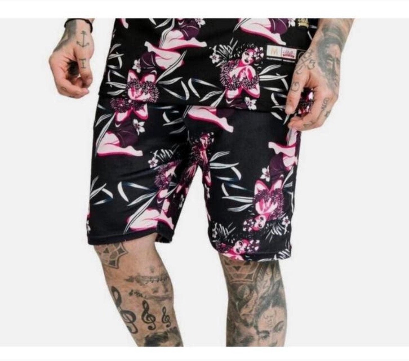 SikSilk Tropics Fitted Shorts tropic SS-17110 M korte broek, Maat 48/50 (M), Zwart, Nieuw, Ophalen of Verzenden