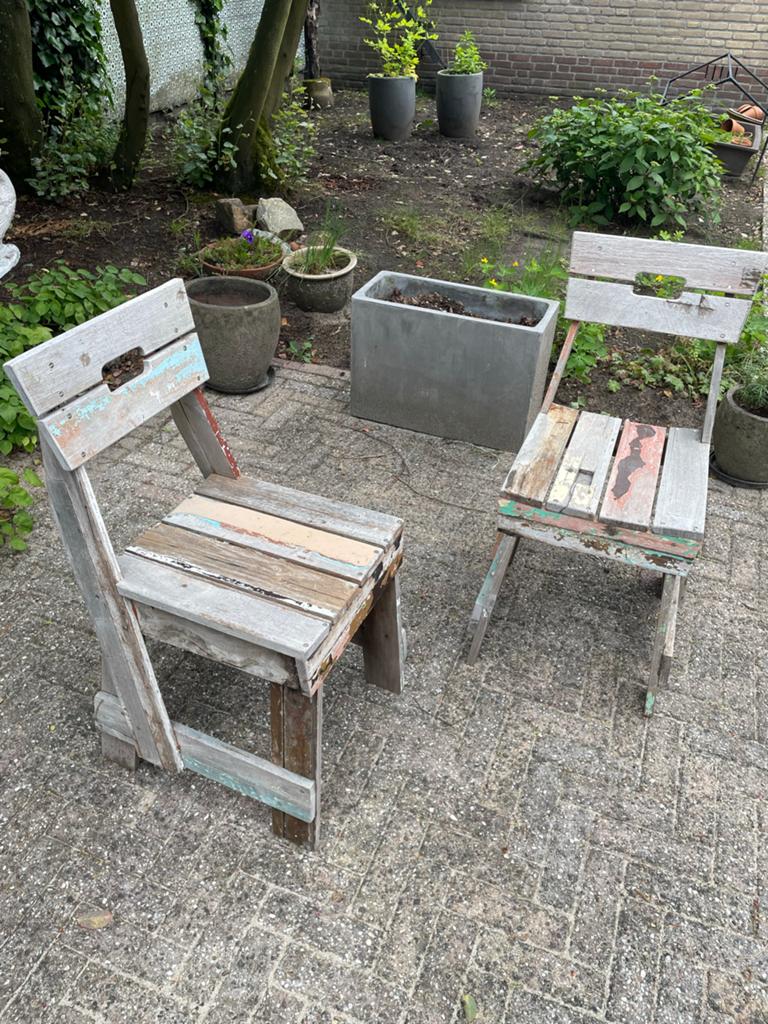 Piet Hein Eek stoelen van gerecycled hout, Ophalen of Verzenden