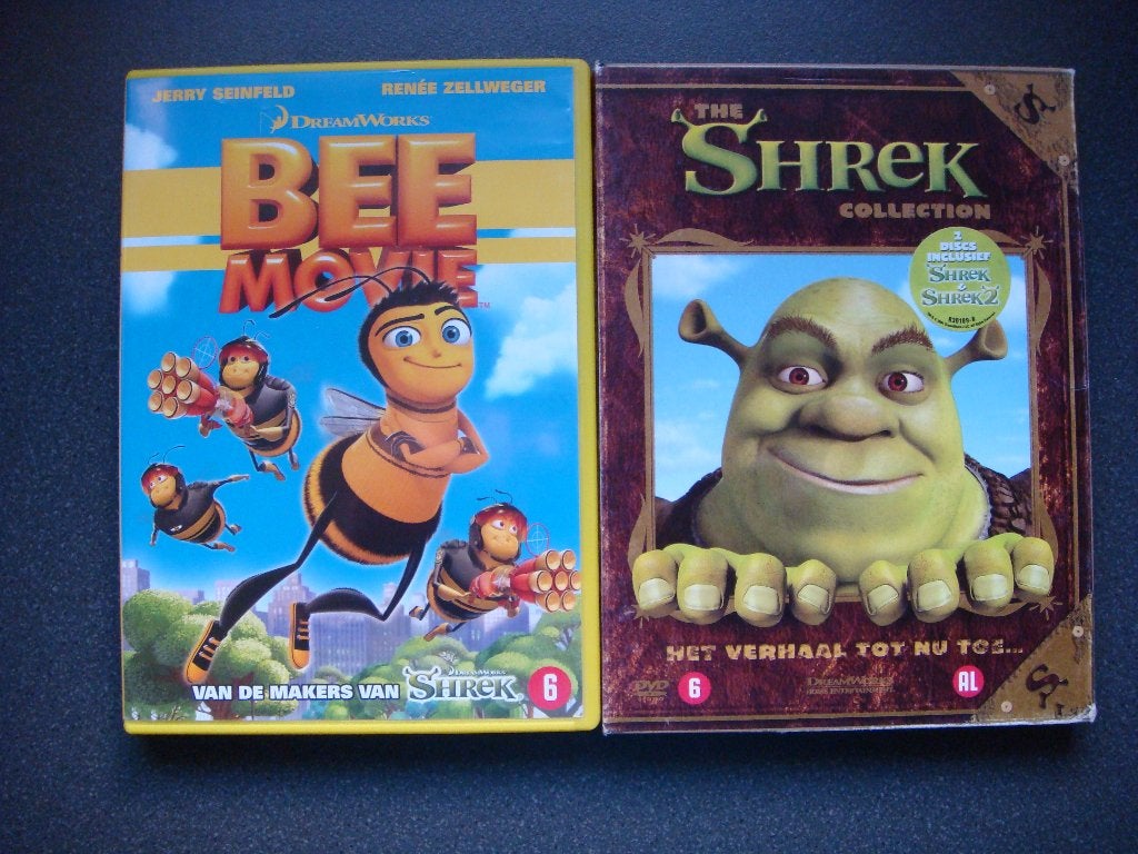 3 Dreamworks Films: Shrek 1, Shrek 2 en Bee Movie, Animatie, Amerikaans, Nederlands, Ophalen of Verzenden