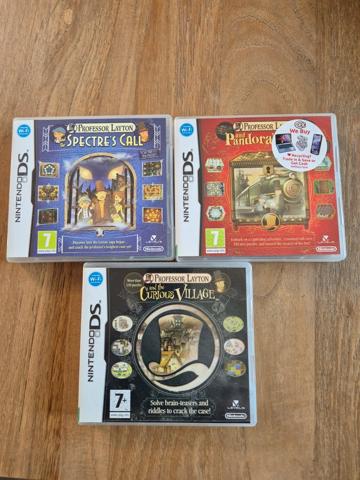 Professor Layton Nintendo DS games - 3 stuks, Puzzel en Educatief, 1 speler, Ophalen of Verzenden, Zo goed als nieuw