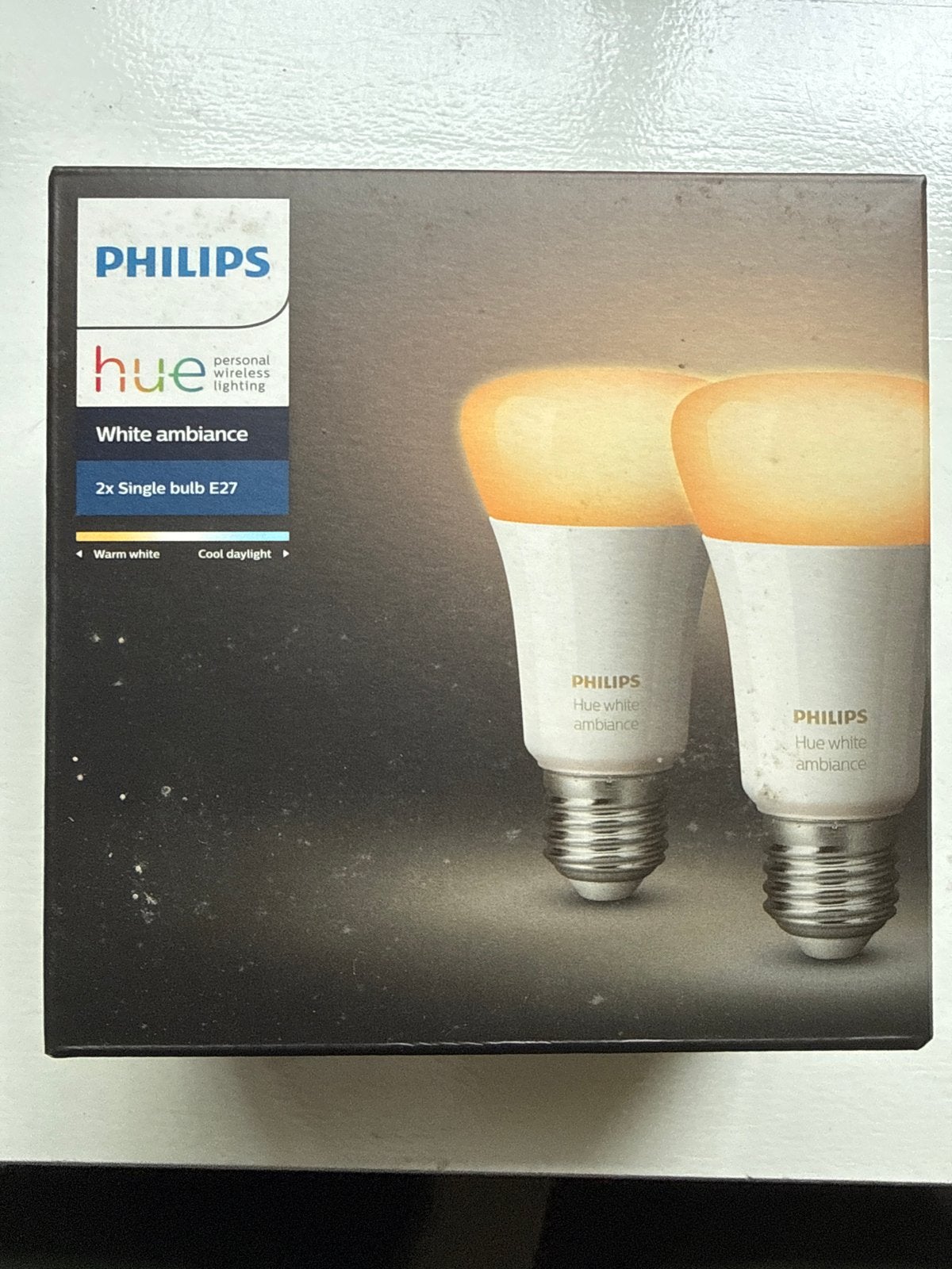 2x Philips Hue White Ambiance E27 LED Lampen (2 stuks), Led-lamp, Philips Hue, Instelbaar wit, 60 watt of meer