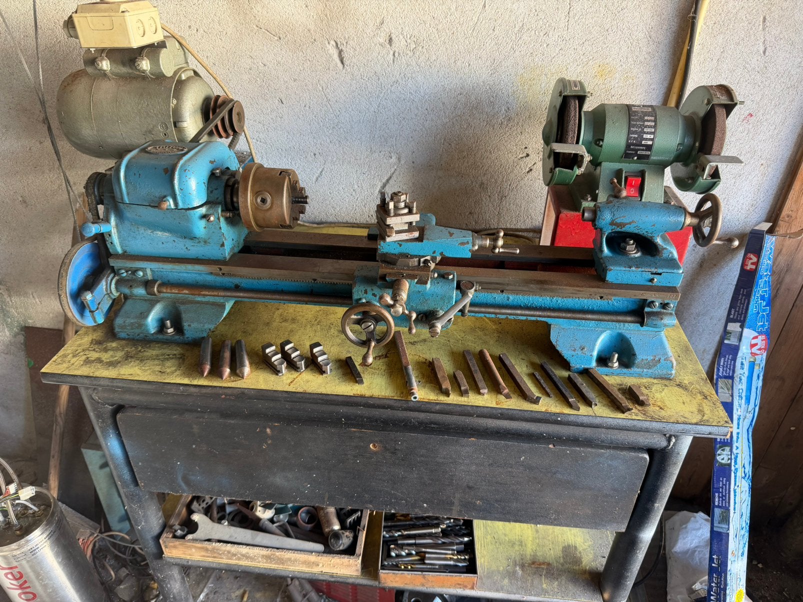 Leuke kleine draaibank 220 volt vintage model, Doe-het-zelf en Verbouw, Ophalen, Gebruikt, Metaaldraaibank, Minder dan 500 mm