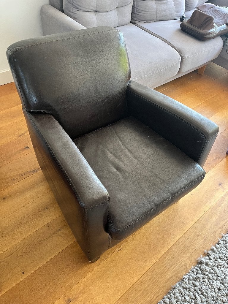 Leren stoel, Ophalen, Gebruikt, 50 tot 75 cm, Leer