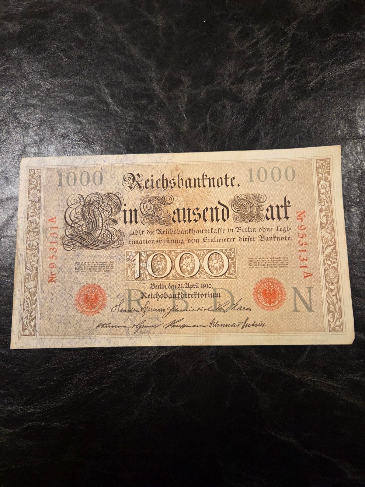 Reichsbanknote 1000 Mark bankbiljet vóór WW1., Ophalen of Verzenden, Duitsland