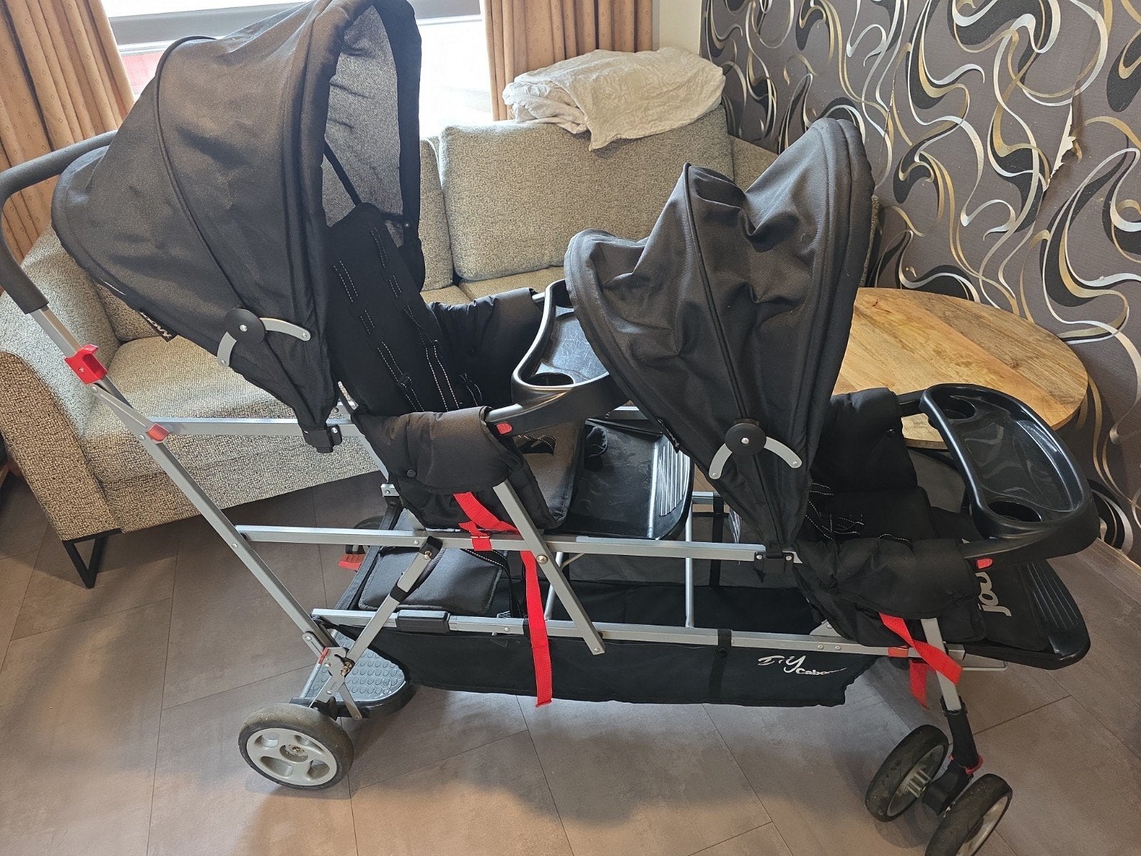 Duo kinderwagen, Gebruikt, Verstelbare duwstang, Ophalen, Kinderwagen