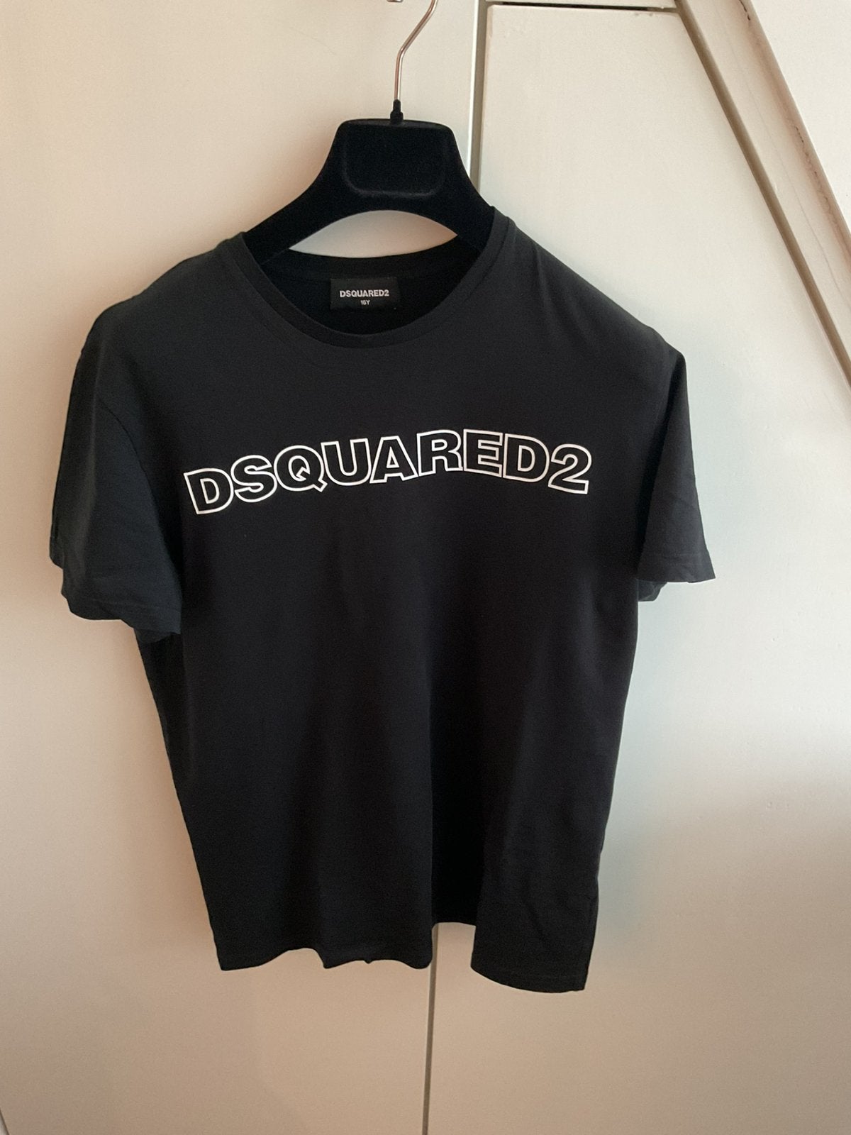 Dsquared2 zwart shirt maat 176 unisex, Ophalen of Verzenden, Zo goed als nieuw, Jongen of Meisje, Shirt of Longsleeve