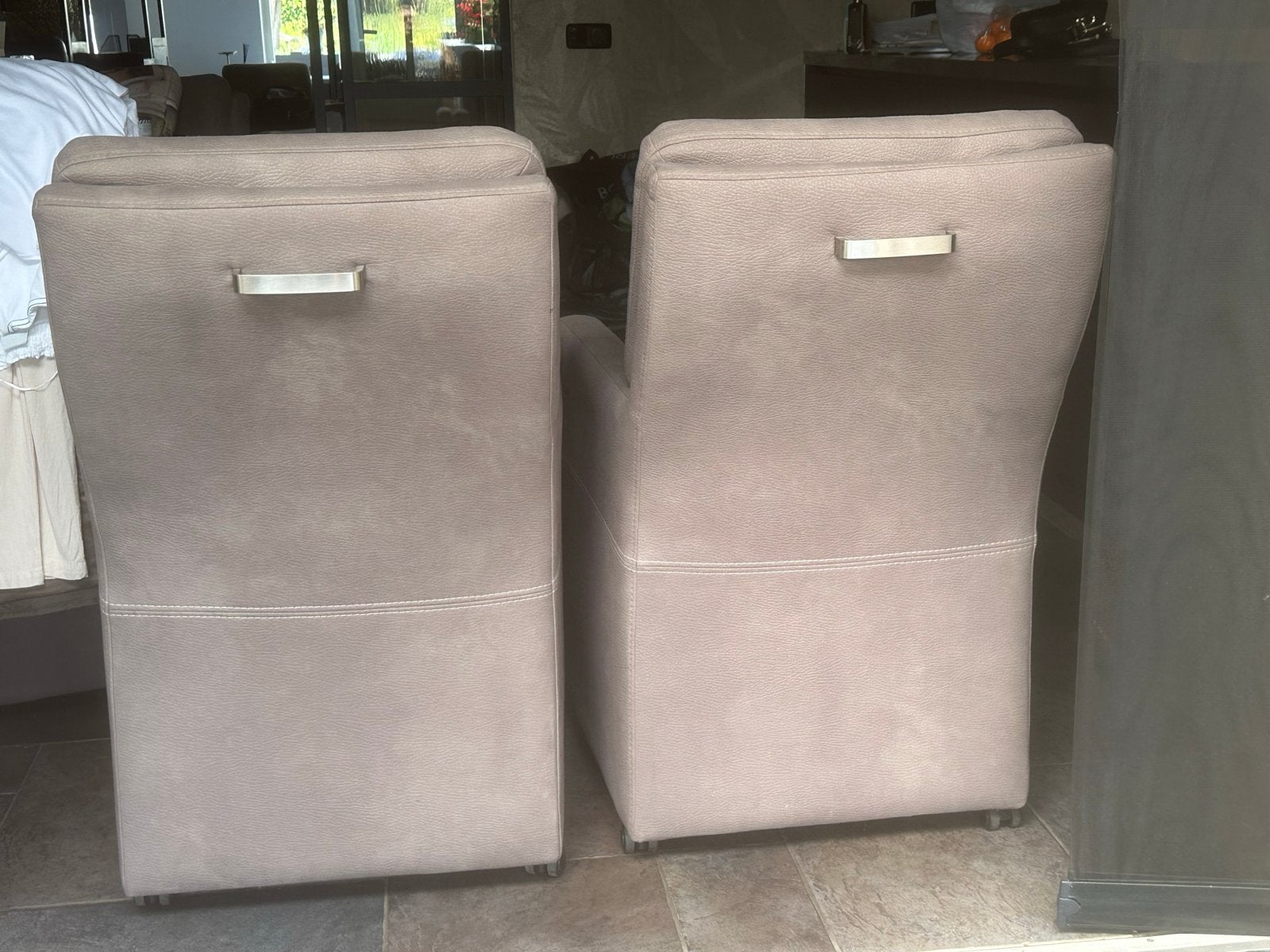 6 comfortabele stoelen met wieltjes, Ophalen, Gebruikt, Overige kleuren, Stof