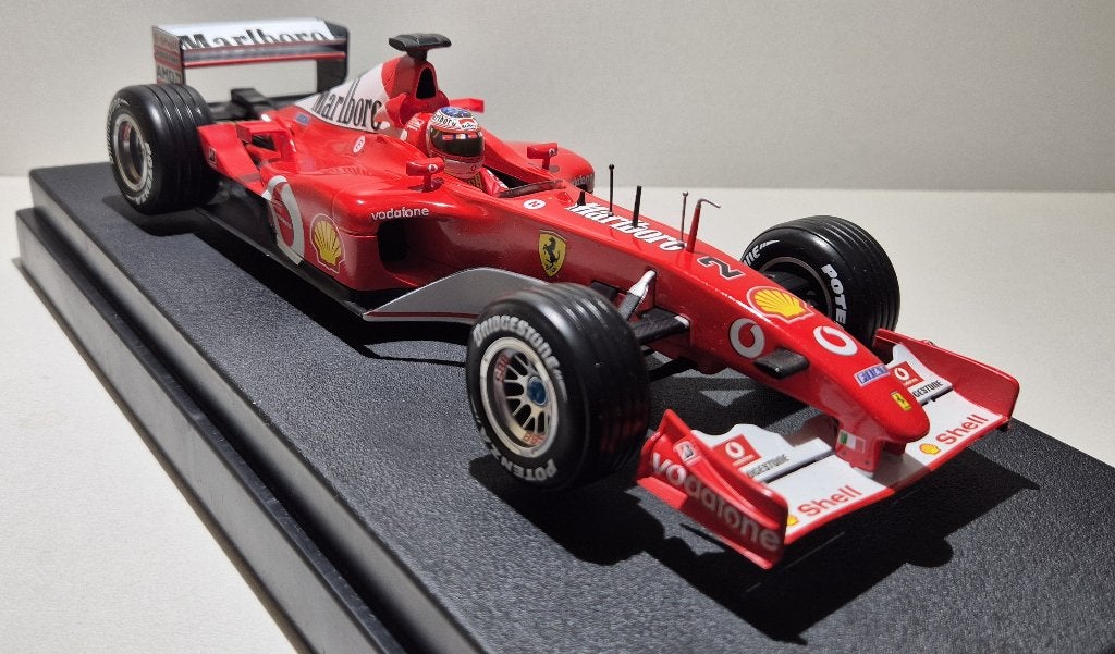 F1 Ferrari F2002 Rubens Barrichello Marlboro Boxed 1/18, Ophalen of Verzenden, Zo goed als nieuw, Auto, Hot Wheels