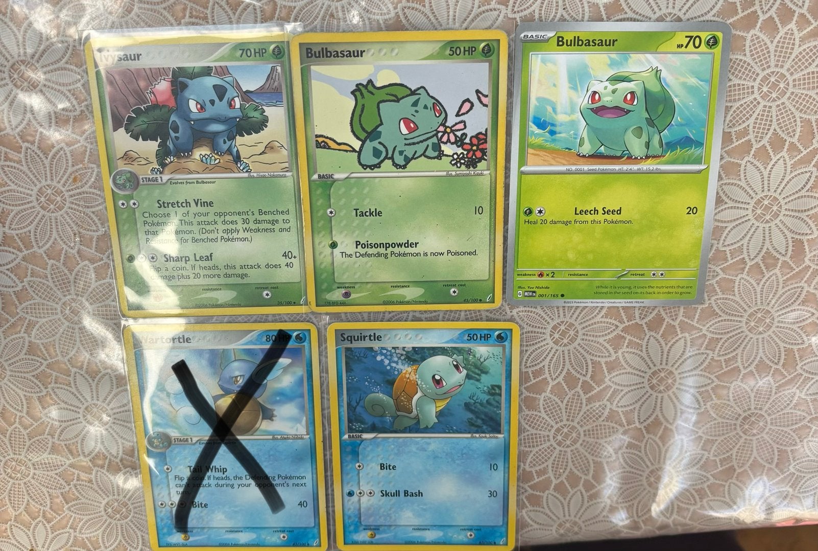 Leuke bulbasaur, squirtle pokemon set, Ophalen, Zo goed als nieuw, Meerdere kaarten