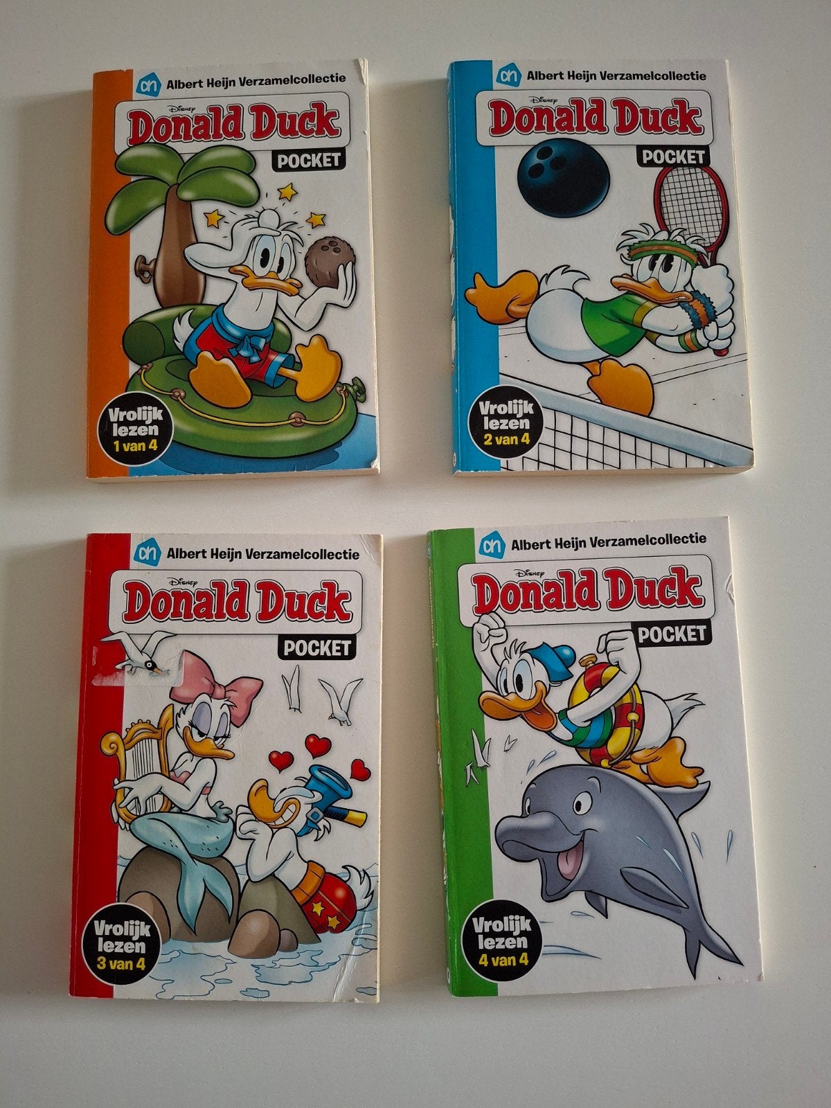 Donald Duck Pocket Albert Heijn Verzameling (4 stuks), Meerdere stripboeken, Ophalen of Verzenden, Gelezen