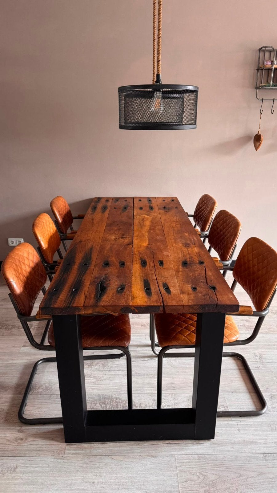 eettafel/stoelen, Ophalen of Verzenden, Rechthoekig, 200 cm of meer, 50 tot 100 cm