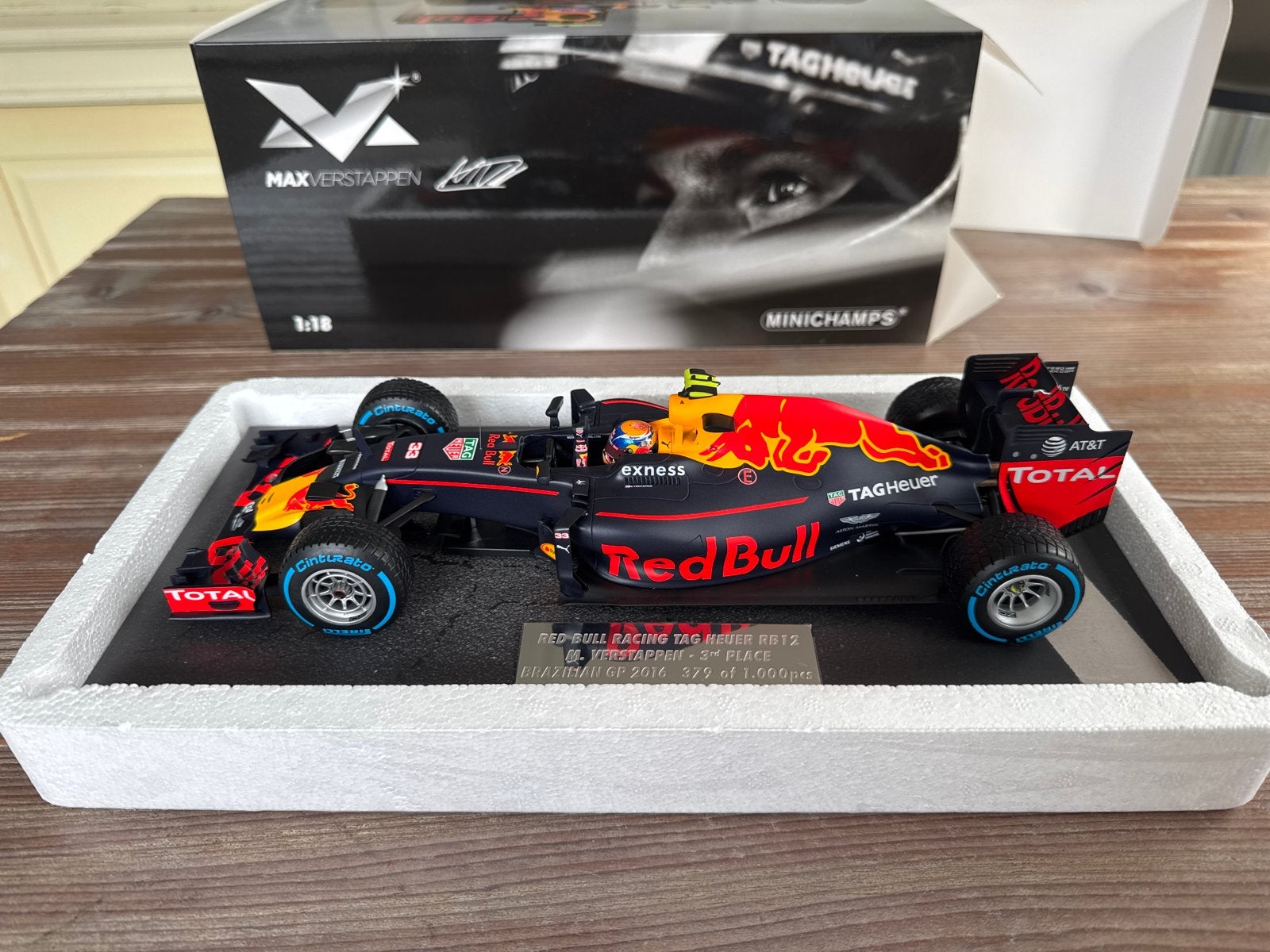 Max Verstappen Red Bull Racing RB12 Minichamps 1:18, Hobby en Vrije tijd, Modelauto's | 1:18, Ophalen of Verzenden, Nieuw, Auto
