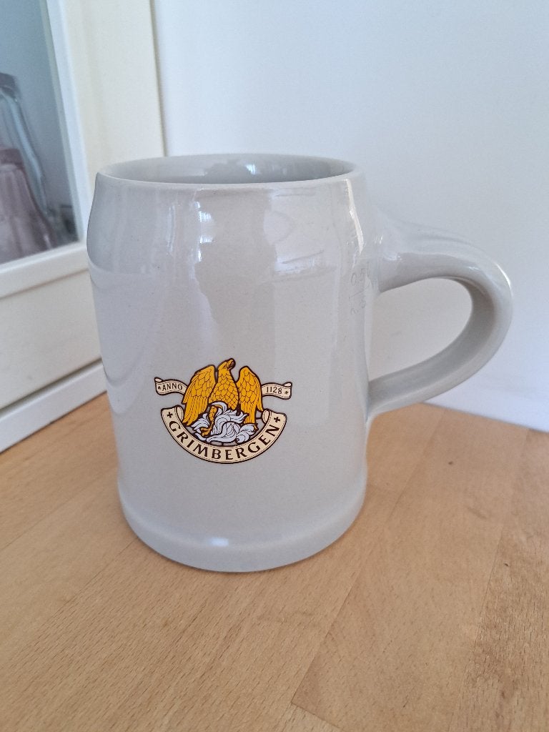 Grimbergen keramieken 0,5 liter bierpul, Verzamelen, Ophalen of Verzenden, Gebruikt, Pul(len), Overige merken