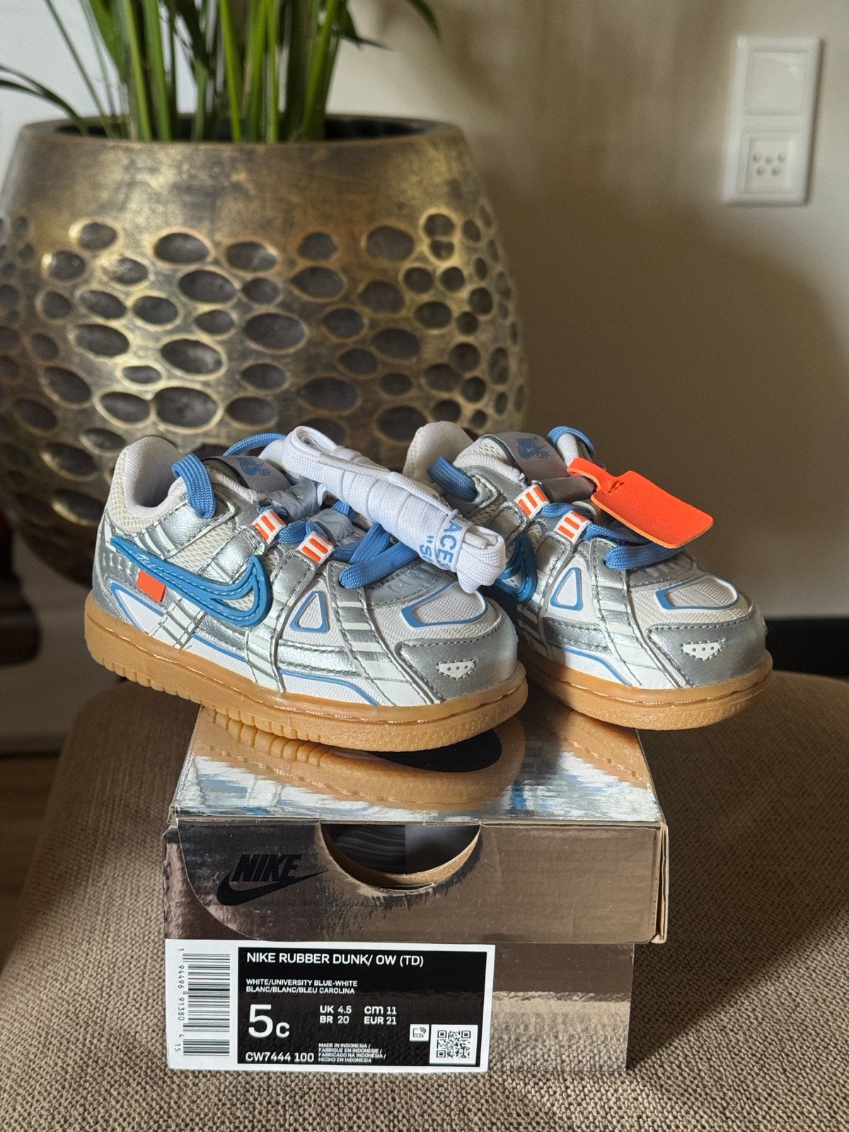 Nike Rubber Dunk x Off-White TD - Maat 5C (EU 21), Ophalen of Verzenden, Nieuw, Jongen of Meisje, Schoenen