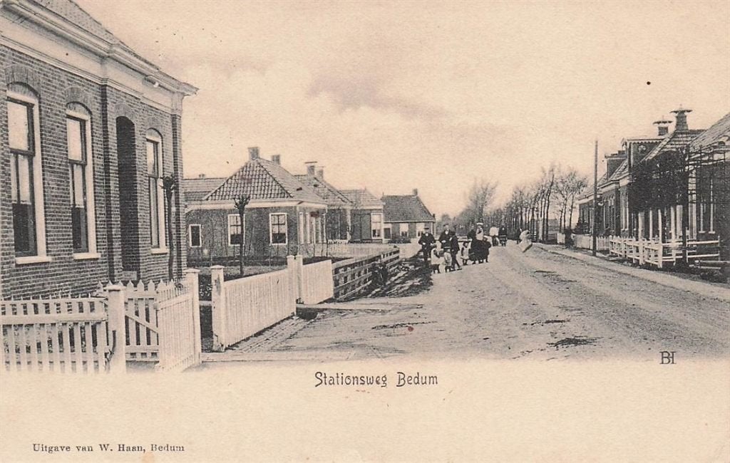 702-103-031 Bedum Stationsweg, Verzamelen, Ansichtkaarten | Nederland, Verzenden, Voor 1920, Groningen