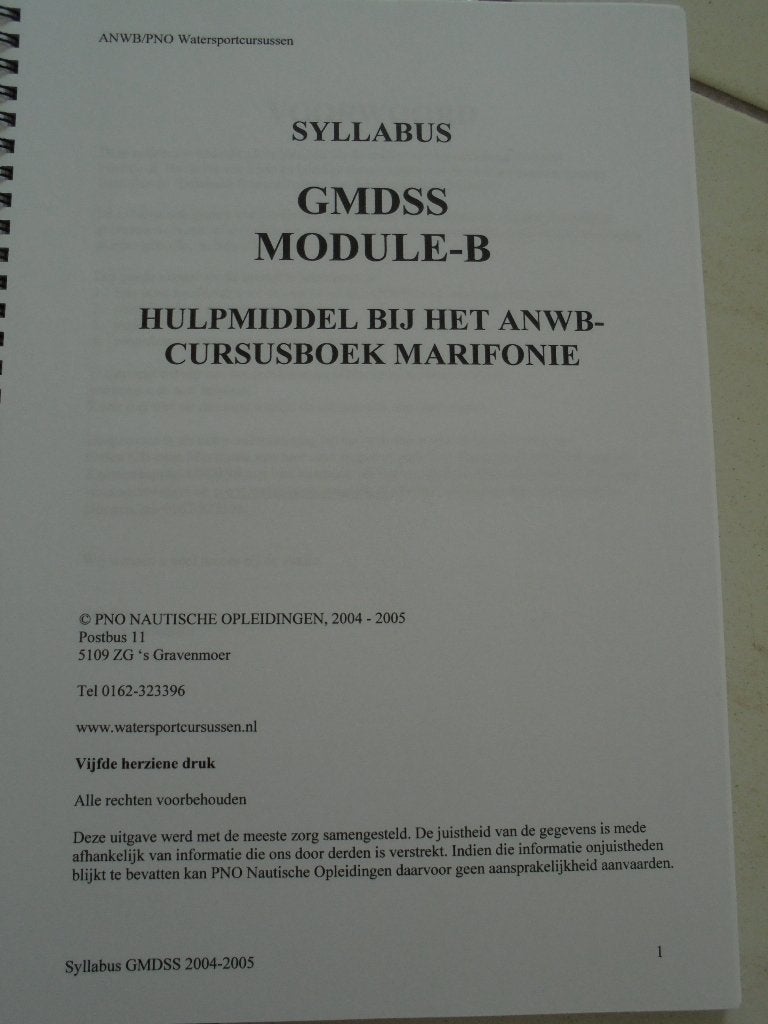 Syllabus GMDSS Module-B 2004/2005, Boeken, Ophalen, Beta, Zo goed als nieuw, Niet van toepassing