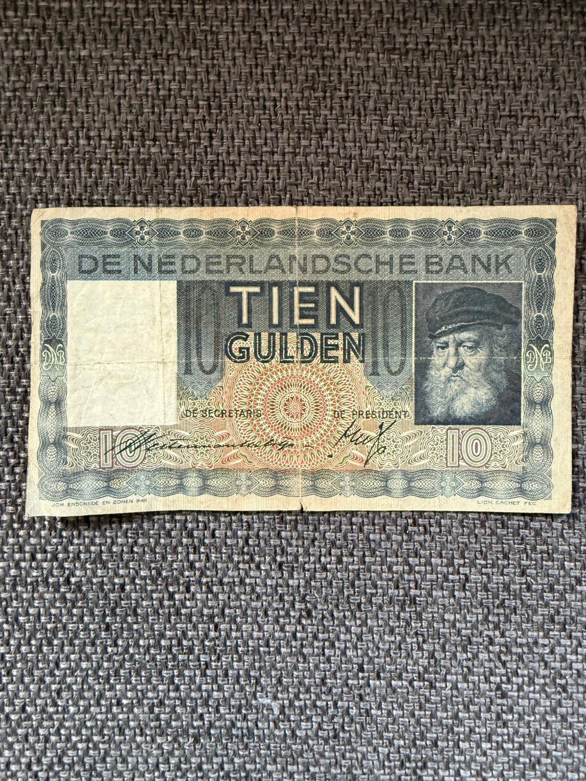 10 gulden biljet 1939 grijsaard, Postzegels en Munten, Bankbiljetten | Nederland, Ophalen of Verzenden, 10 gulden