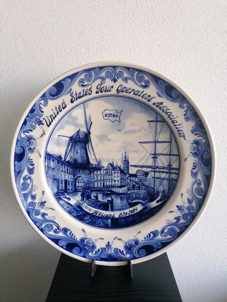 USTOA Plate Delft Blue 1984 Regina Gouda J. de Jong N0 8/13, Ophalen of Verzenden
