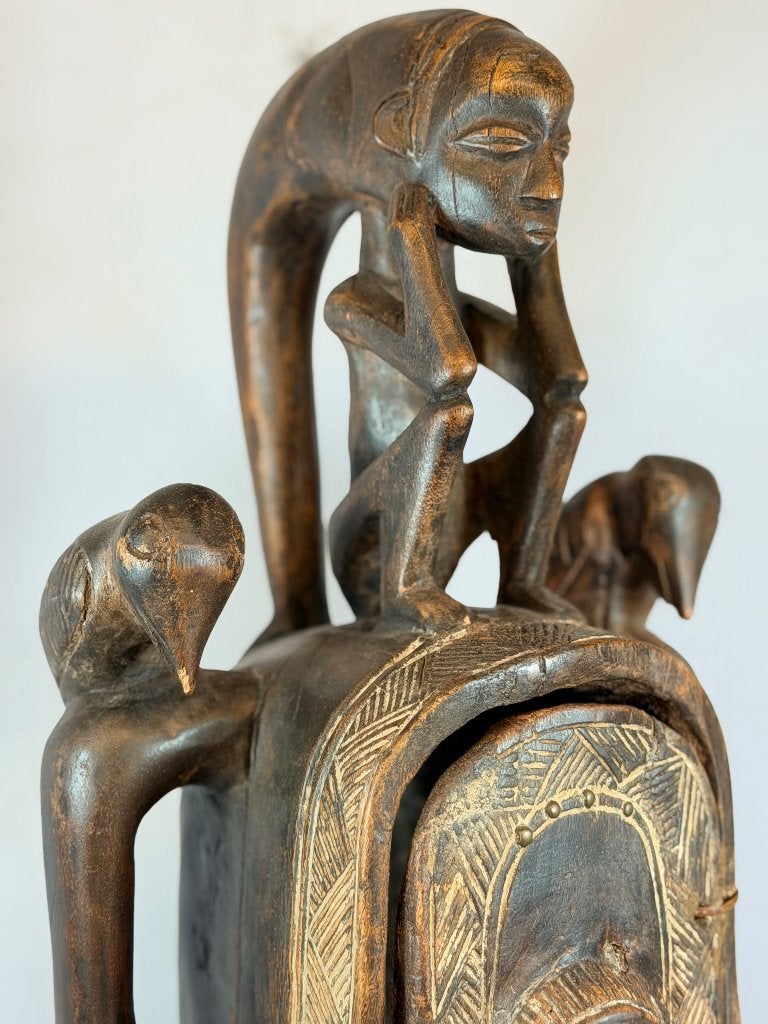 260608 Zeldzaam oud Afrikaans Luba reliquary figurine Congo., Ophalen of Verzenden