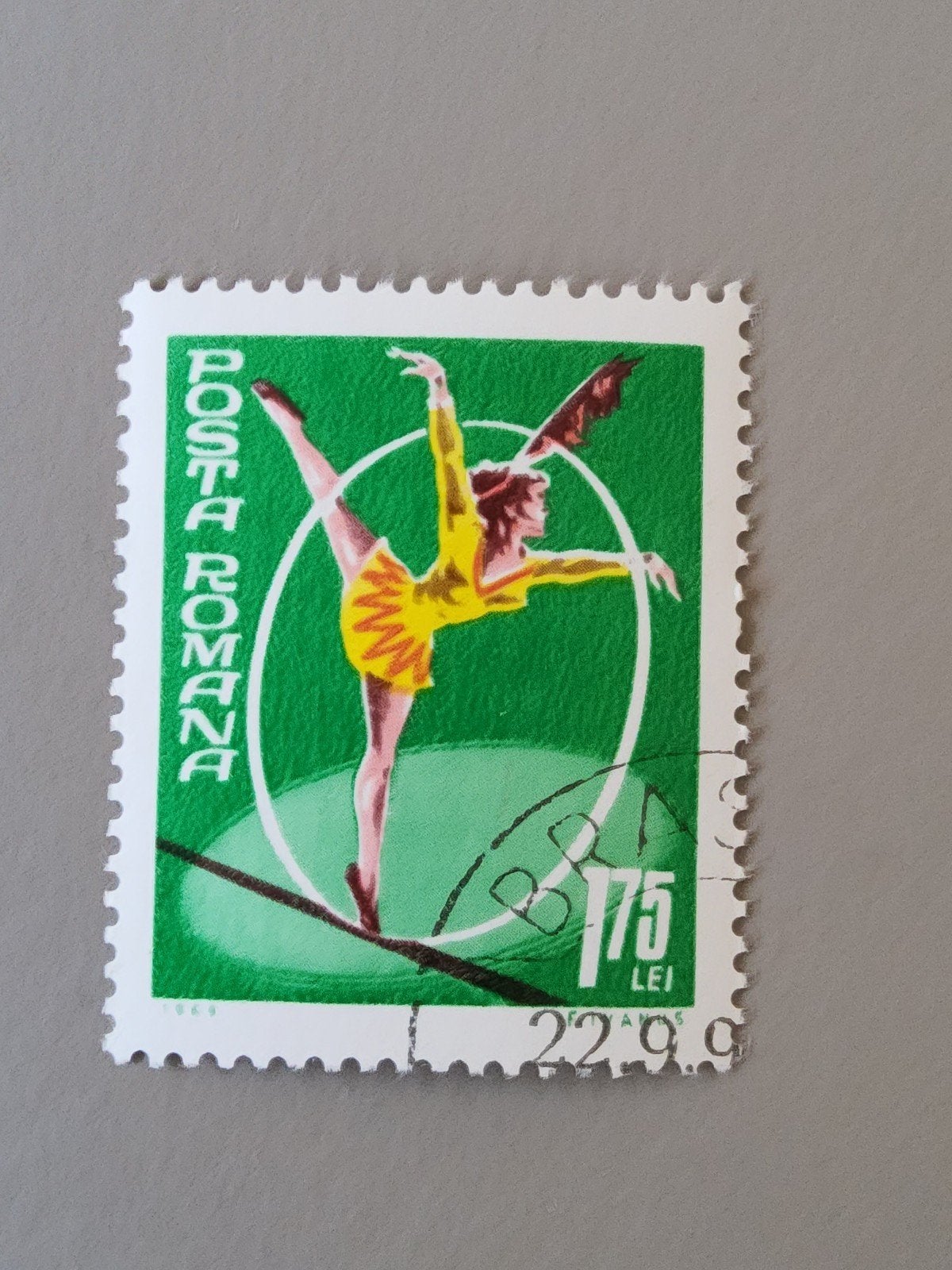 Roemeense postzegel - Turnster/Danseres - 1969, Verzenden, Overige landen, Gestempeld