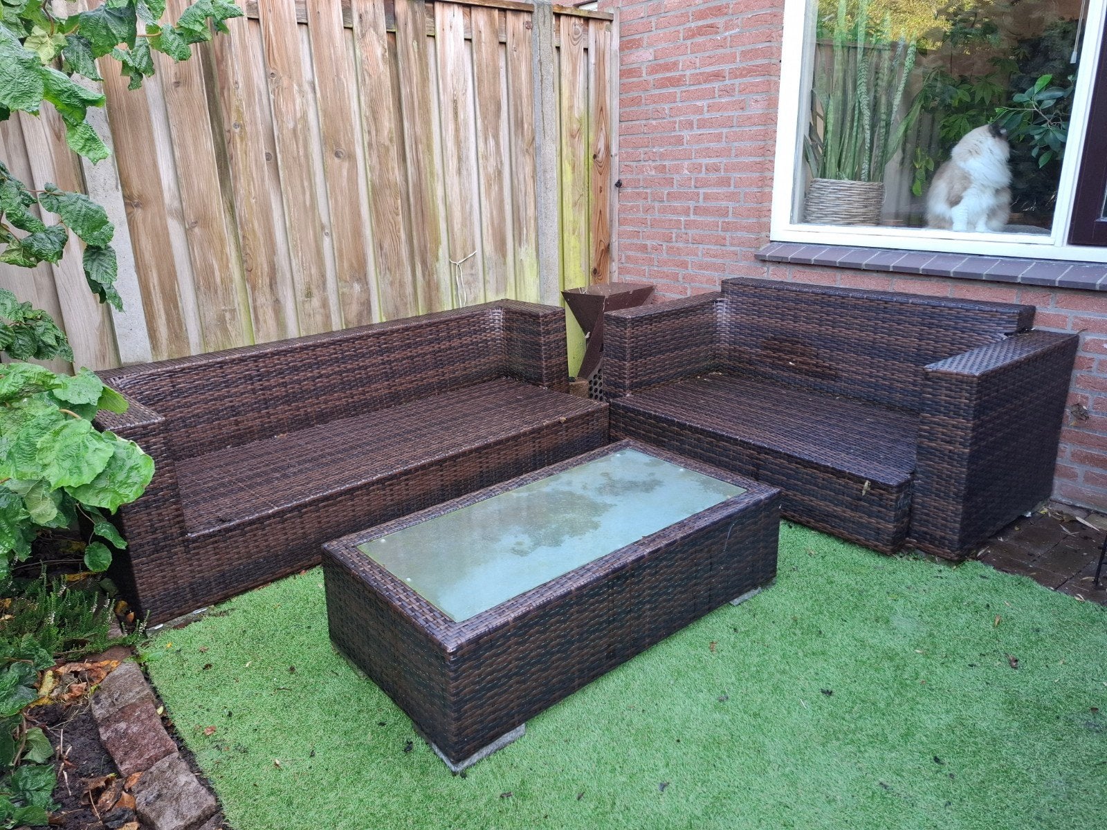 Te koop aangeboden: Comfortabele en complete 6-delige wicker, Ophalen, Gebruikt, Wicker