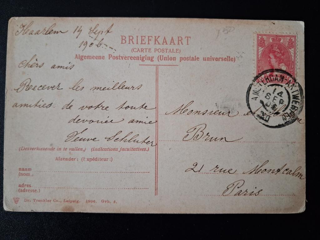 Stempel Amsterdam  - Antwerpen 1906, Postzegels en Munten, Postzegels | Nederland, Verzenden, T/m 1940, Gestempeld